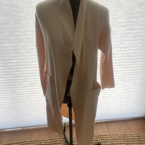 Elegant Baby Pink Open-Front Cardigan